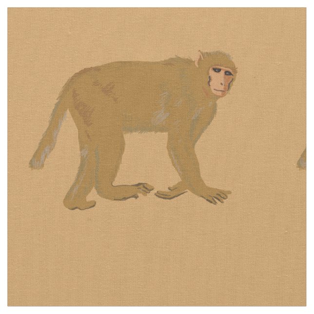 Baboon Monkey Art  Fabric (Close Up)