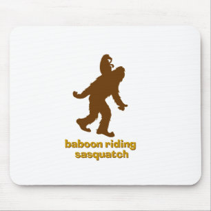 Baboon Riding Sasquatch Mouse Mat