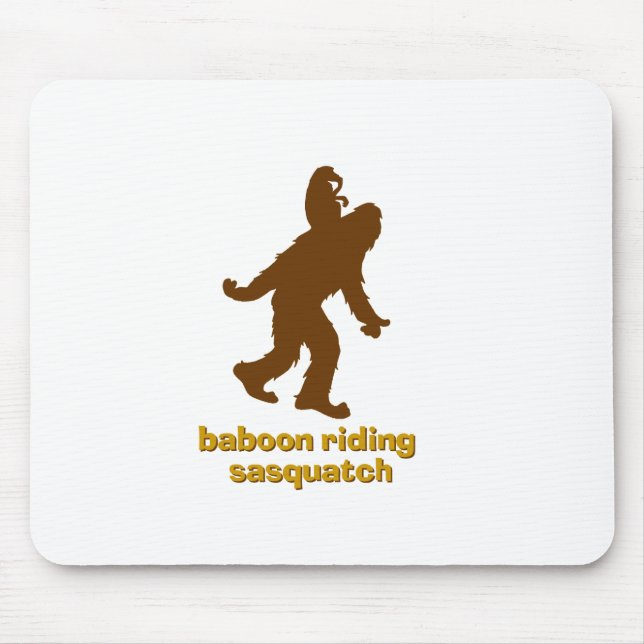 Baboon Riding Sasquatch Mouse Mat (Front)