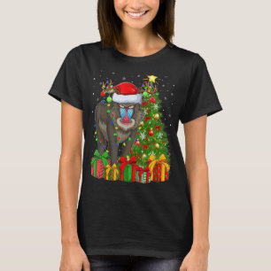 Baboon   Xmas Holiday Santa Baboon Christmas Tree T-Shirt