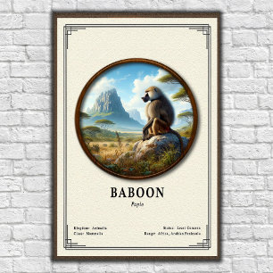 Baboon Zoology Series Poster