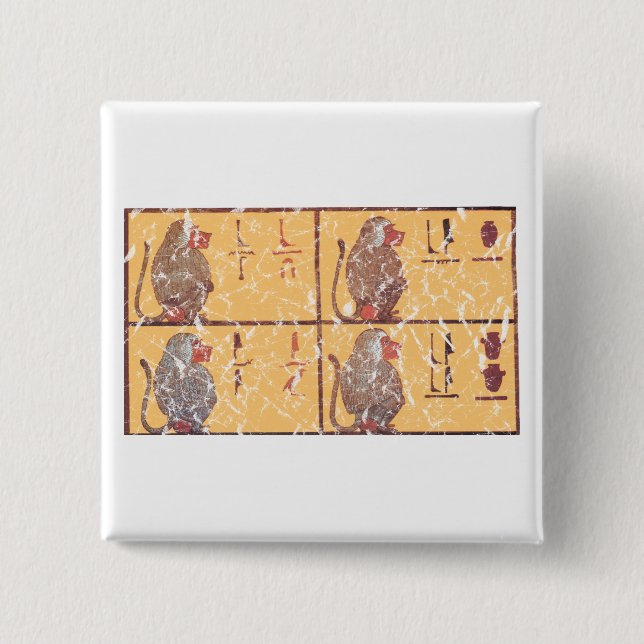 baboons 15 cm square badge (Front)