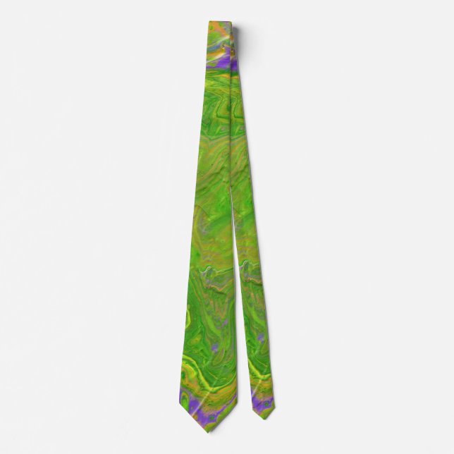 Babs 2 Bright Green Abstract Tie (Front)