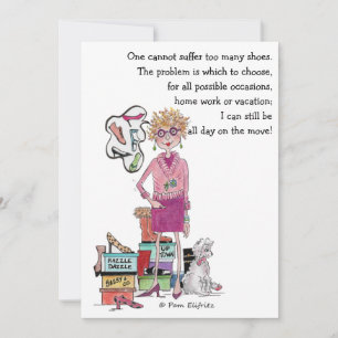 Babs has Shoes, Dreams of more,   Colour sketch  Holiday Card