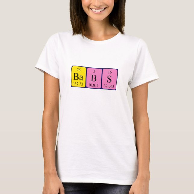 Babs periodic table name shirt (Front)