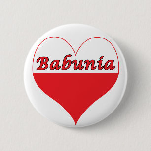 Babunia Polish Heart 6 Cm Round Badge