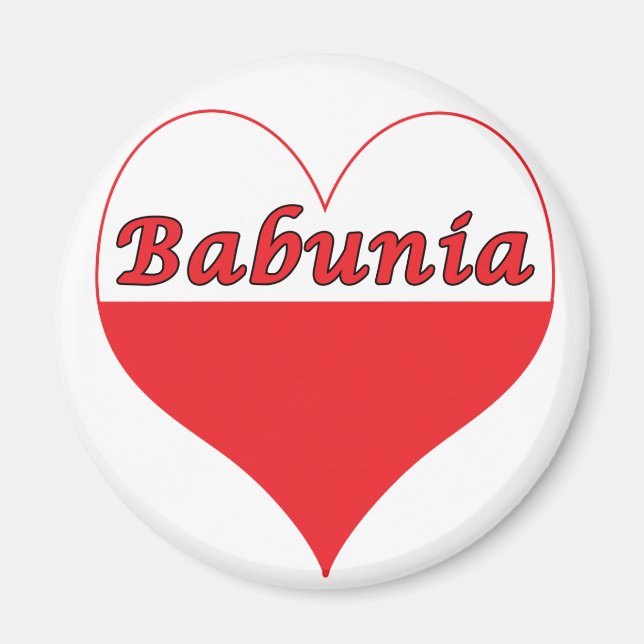 Babunia Polish Heart Magnet (Front)