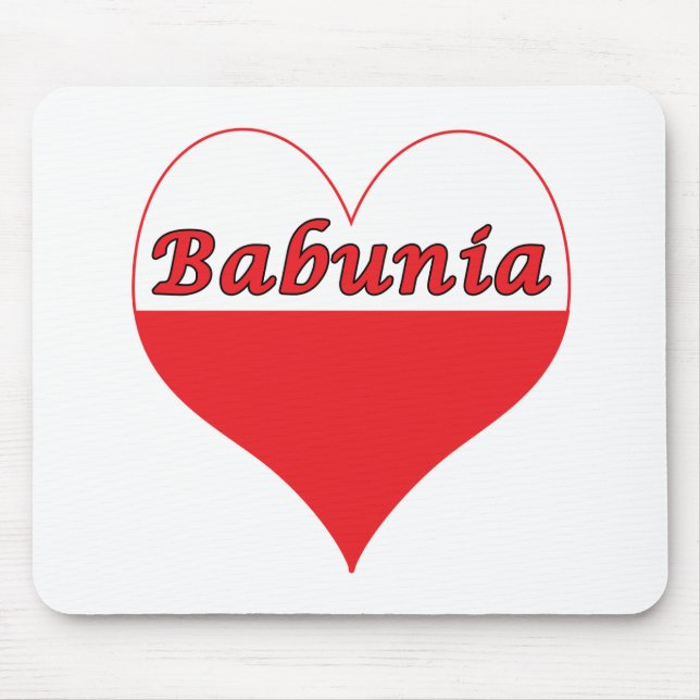 Babunia Polish Heart Mouse Mat (Front)