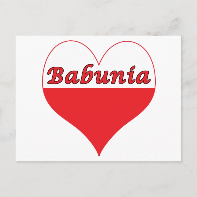 Babunia Polish Heart Postcard (Front)
