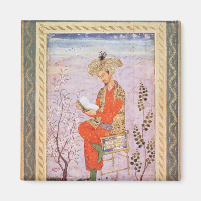 Babur  Reading, Mughal Magnet (Front)