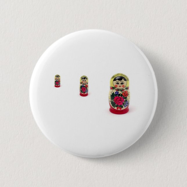 babushka 6 cm round badge (Front)