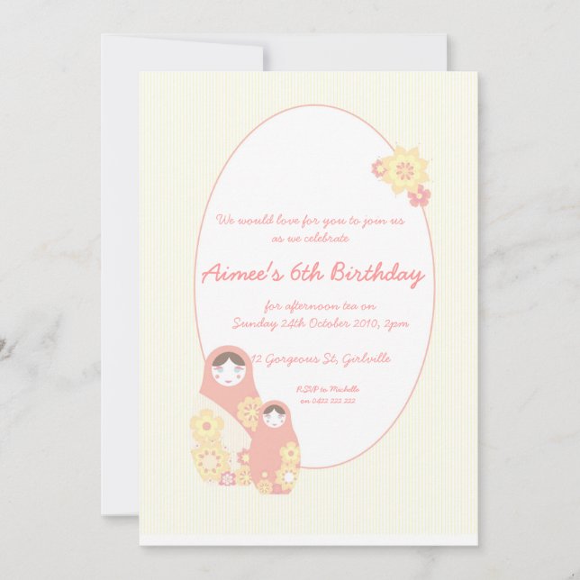 Babushka Baby Shower Invitation (Front)