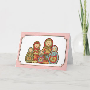 Babushka Greeting Card - "Happy smiles"