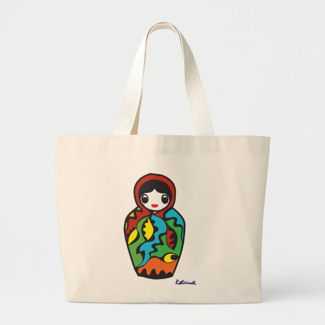 Babushka - Matryoshka Large Tote Bag (Front)