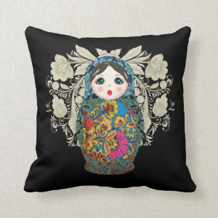 Babushka Russian Nesting Dolls, Throw Pillow