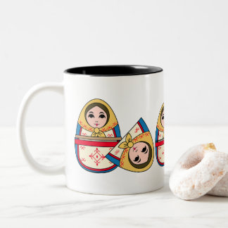 Babushka Ukrainian  Nesting Dolls Coffee Mug