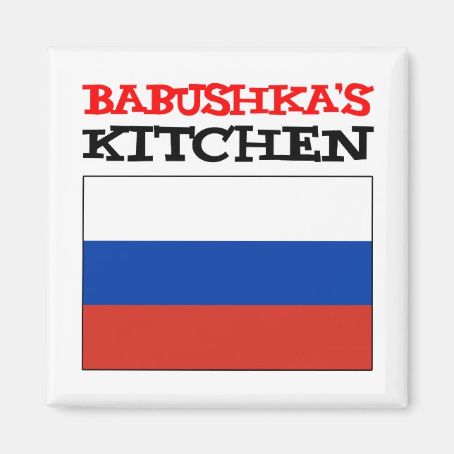 Babushka's Kitchen Russian Flag Magnet (Front)
