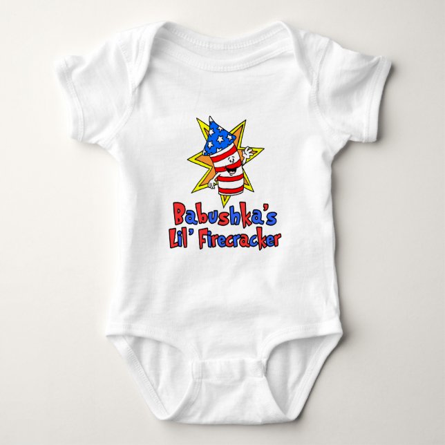 Babushka's Little Firecracker Baby Bodysuit (Front)