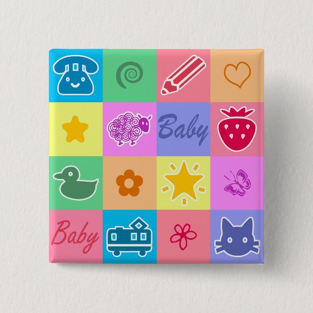 Baby 15 Cm Square Badge (Front)
