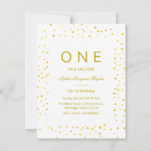 baby 1st birthday, One in a million invitation
