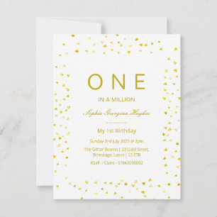 baby 1st birthday, One in a million invitation
