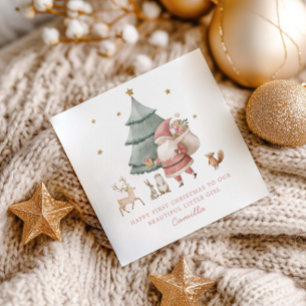 Baby 1st Christmas Cute Teddy Bear Holiday Card