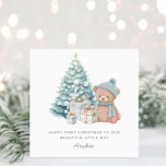 Baby 1st Christmas Cute Teddy Bear  Holiday Card<br><div class="desc">Baby 1st Christmas Cute Teddy Bear Holiday Card</div>