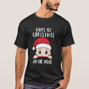 Baby 1st Christmas On The Inside Mum To Be Christm T-Shirt