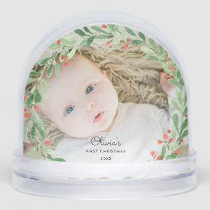 Baby 1st Christmas Photo Snow Globe