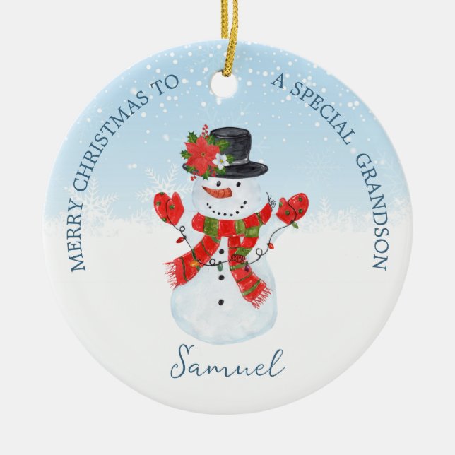 Baby 1st Christmas Snowman Ornament (Front)