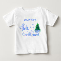 Baby 1st Christmas Tree and Blue Candy Cane Boy