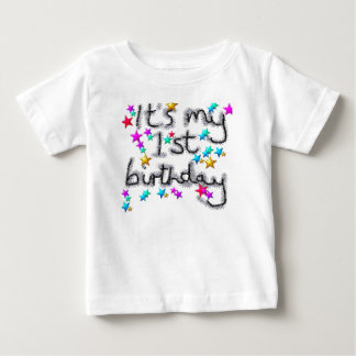 Baby 1st first birthday starry t-shirt