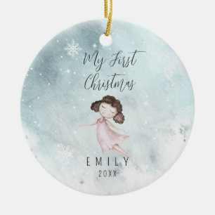 Baby 1st First Christmas Baby Girl Ceramic Tree Decoration
