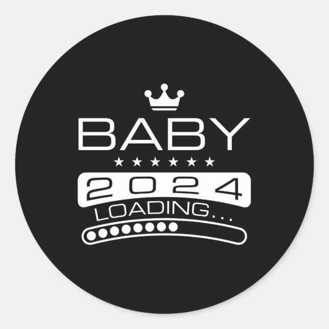 Baby 2024 Loading Classic Round Sticker (Front)
