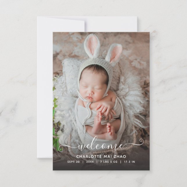 Baby 2 Photo Birth Announcement (Front)