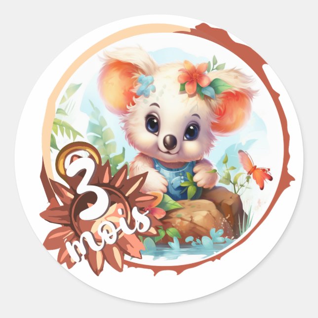 Baby - 3 months also classic round sticker (Front)