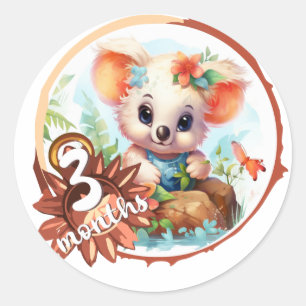 Baby - 3 months too classic round sticker