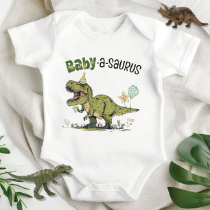 Baby-a-saurus Dinosaur Theme Kids Birthday Party Baby Bodysuit