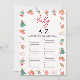 Baby A-Z Game Christmas Baby Shower Card