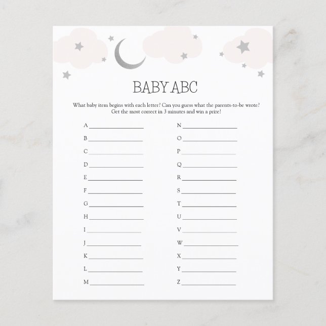 Baby ABC Baby Shower Game  (Front)
