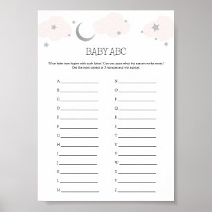 Baby ABC Baby Shower Game Card Poster