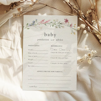 Baby Advice and Predictions Baby Shower Wildflower Invitation