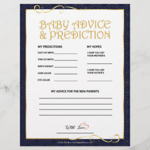 Baby Advice & Prediction [Golden Blue] Custom Letterhead