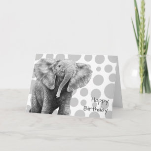 Baby African Elephant Birthday Card