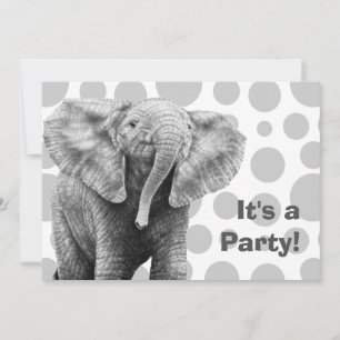 Baby African Elephant Spots Party Invitation