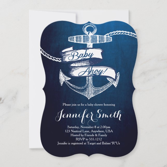 Baby Ahoy Baby Shower Invitation (Front)