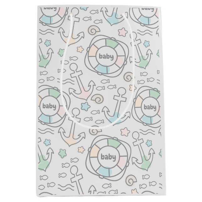 Baby Ahoy Nautical Baby Gift Bag (Front)