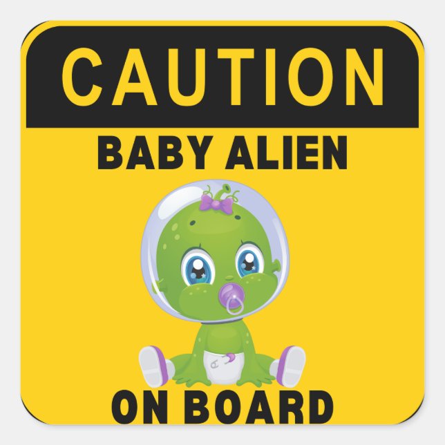 Baby Alien Square Sticker (Front)