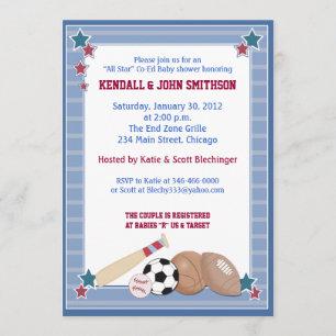 BABY ALL STARS Sports Baby Shower Invitation