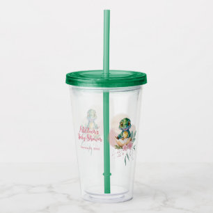 Baby Alligator Hatching Floral Acrylic Tumbler